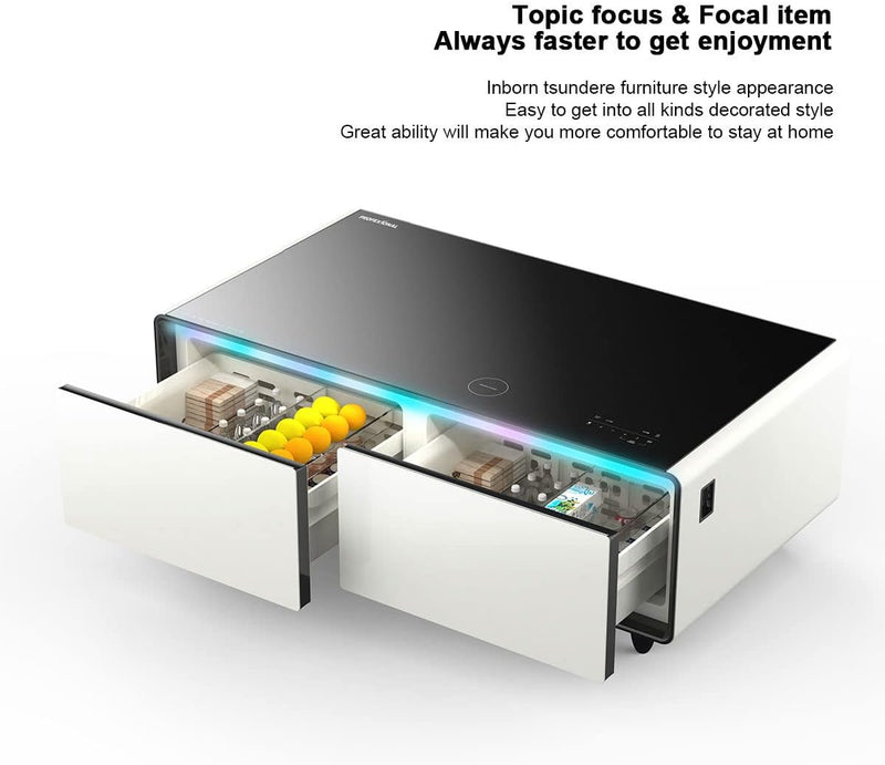 Smart Coffee Table with Cold Storage Drawer