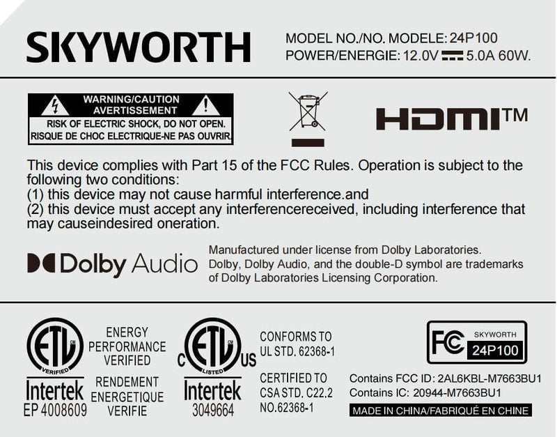 24-Inch Portable 1080P  Smart TV