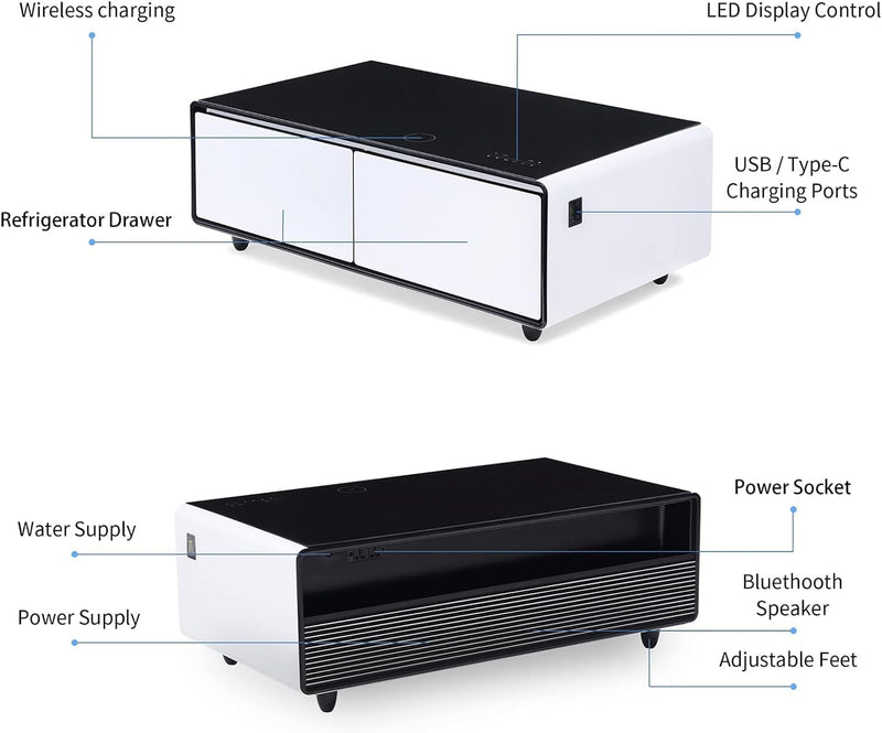 Smart Coffee Table with Fridge 135L