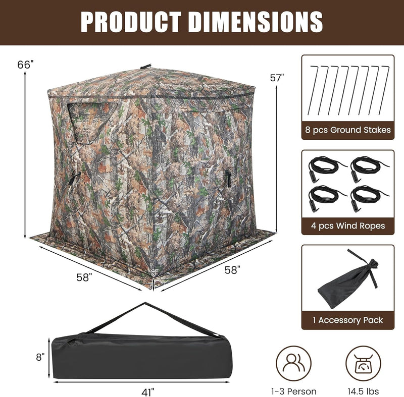 Hunting Blind, 3 Person Pop up  Tent