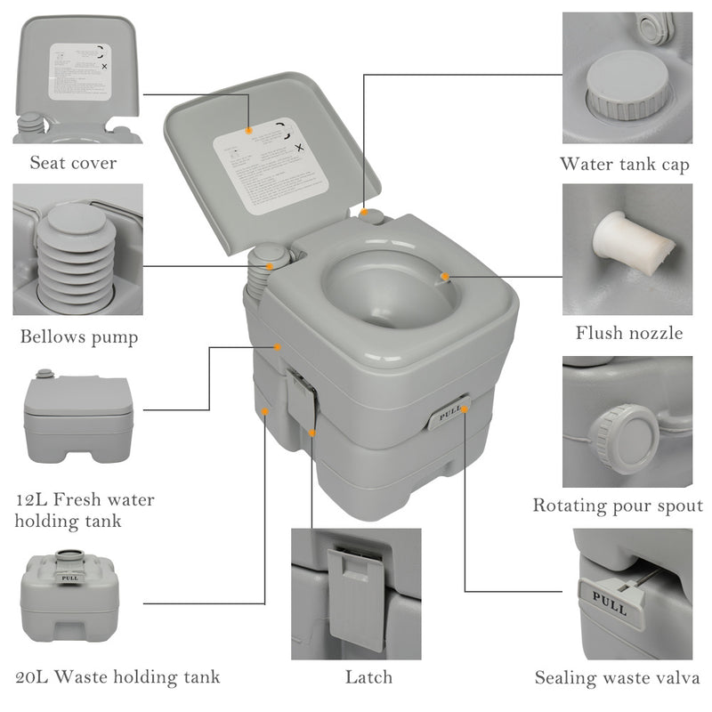 Travel Camping Toilet | Free 6-8 Days Shipping