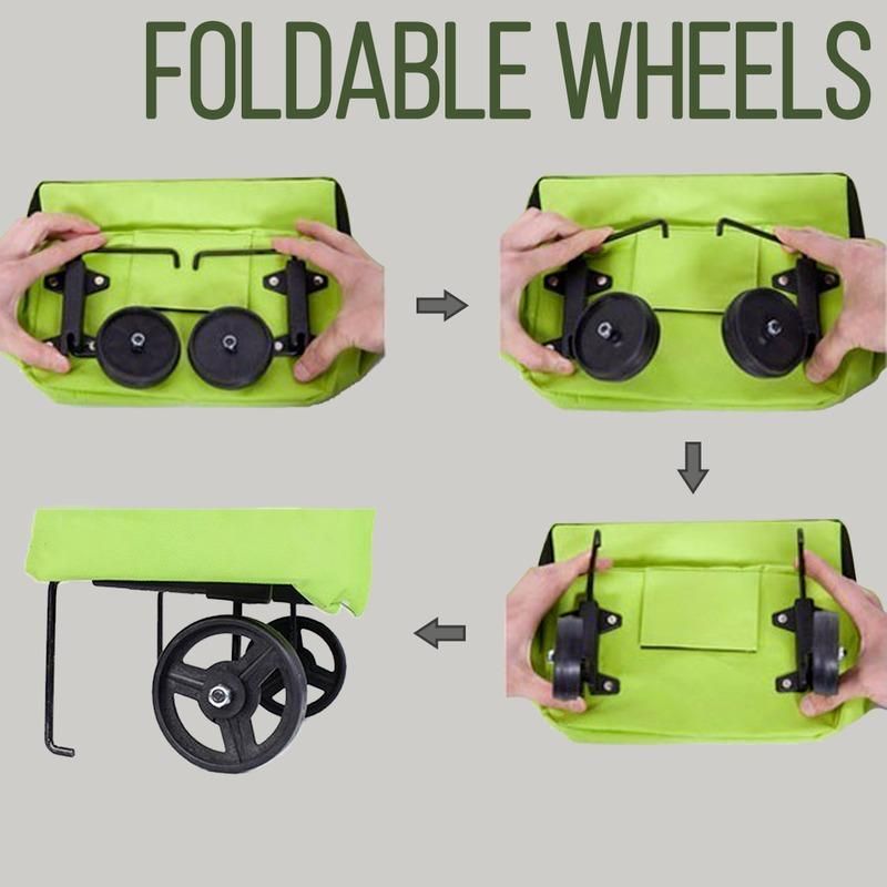 Dolly Lightweight Foldable Reusable Rolling Shopping Trolley Tote Bag with Wheels