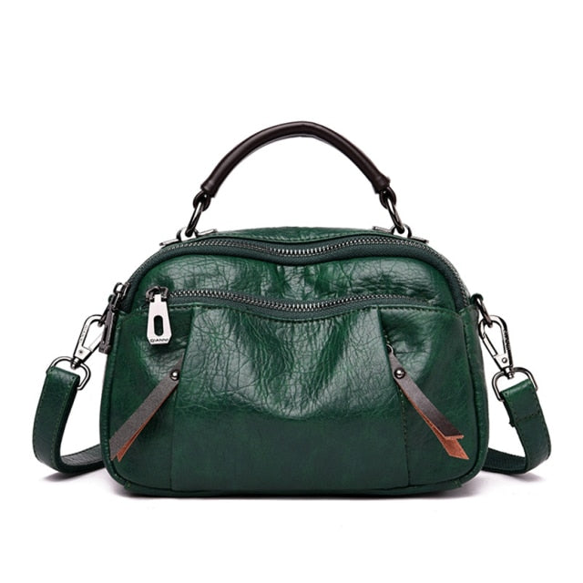 MULTI POCKETS SOFT LEATHER BAG