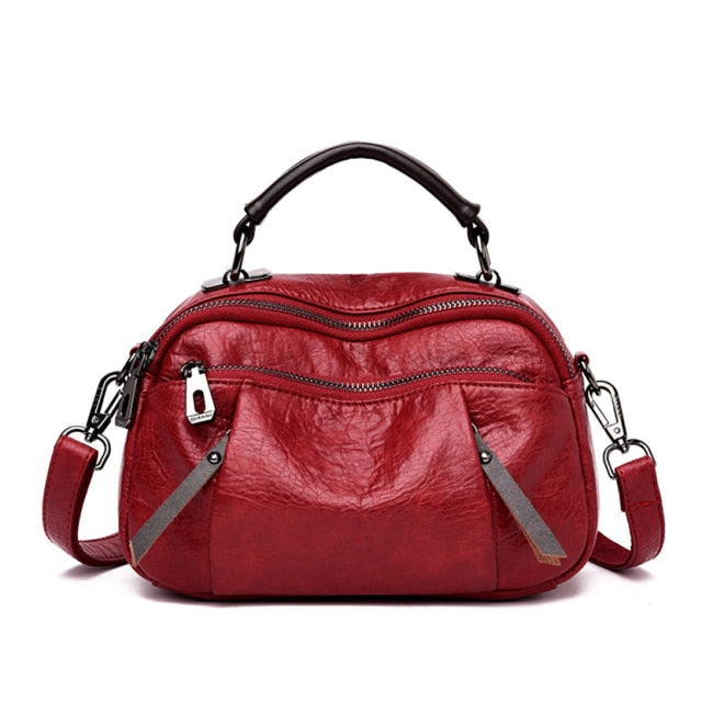 MULTI POCKETS SOFT LEATHER BAG