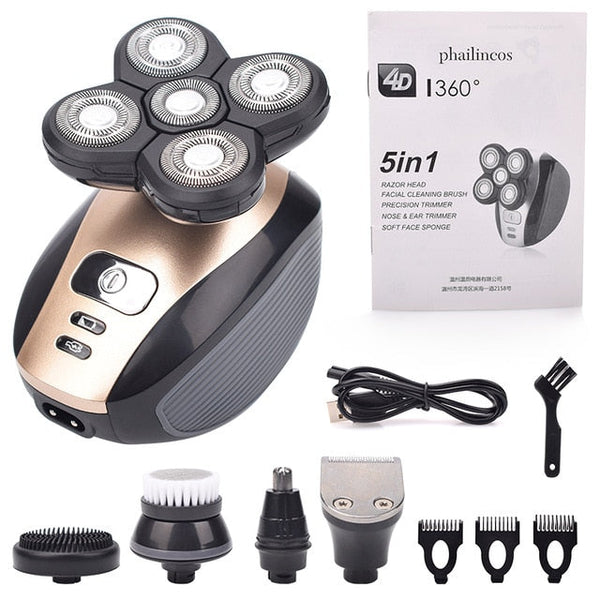 5 in 1 Electric Hair Razor For Men Bald Head Shaver