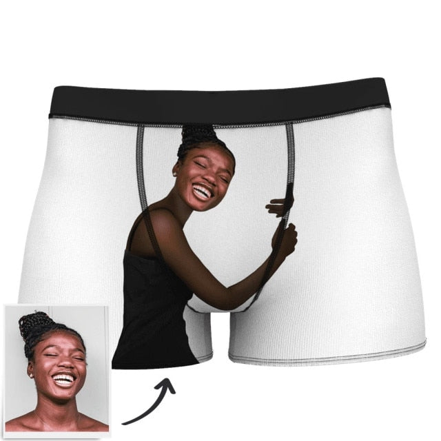 Custom Girlfriend Hugs Boxer Shorts Christmas Gifts