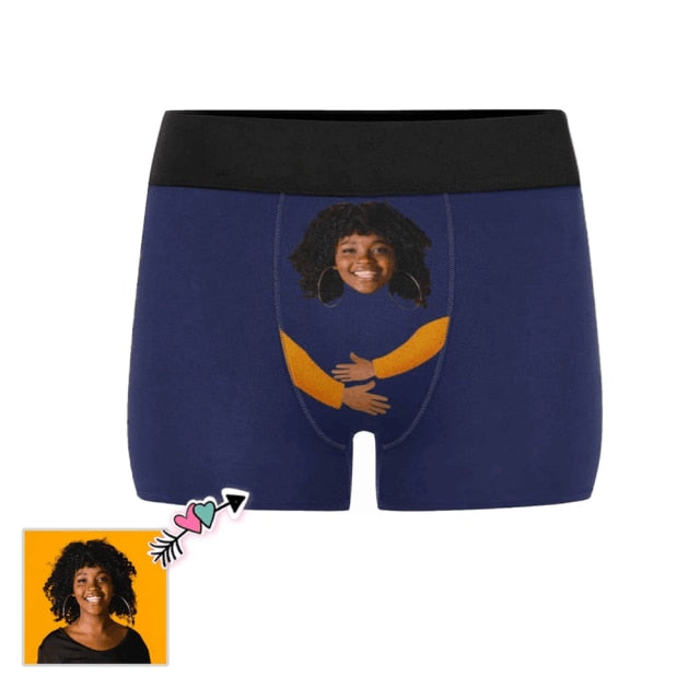 Custom Girlfriend Hugs Boxer Shorts Christmas Gifts