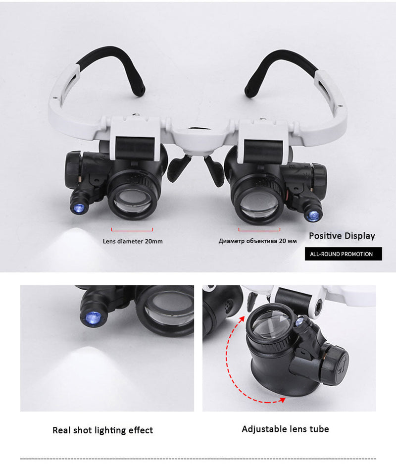 LED Glasses Magnifier 8x 15x 23x