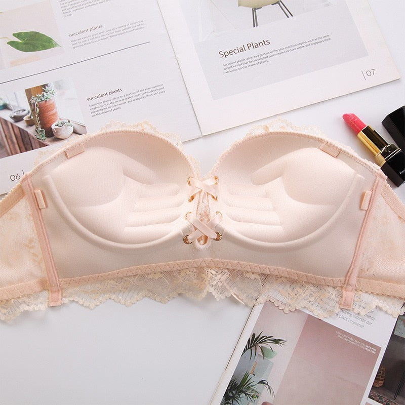 Lace-up Strapless Bra