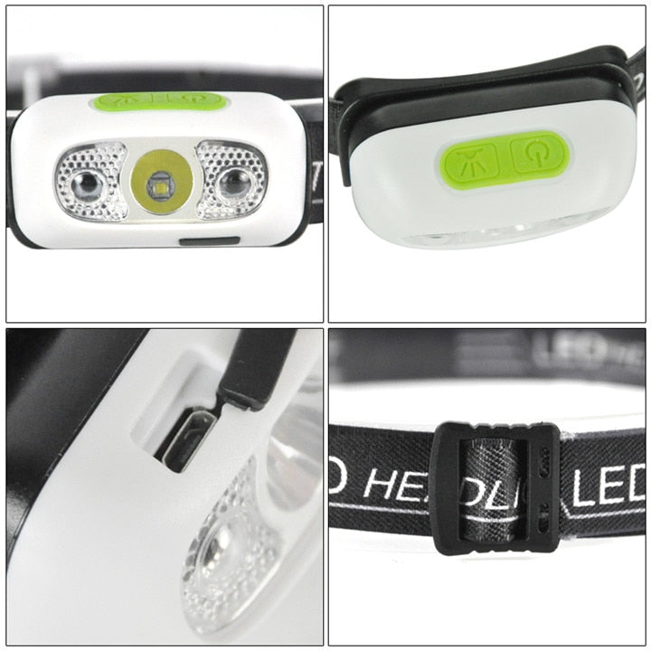 Super Bright Light Sensor Mini LED Headlamp