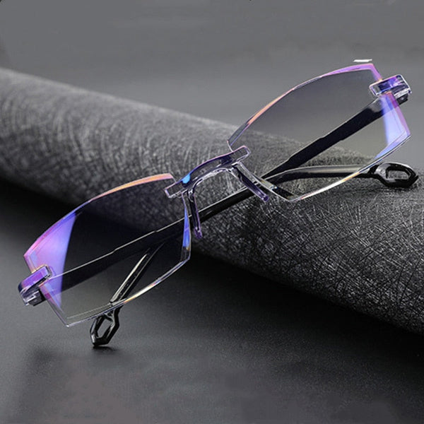 FoldFlat Sapphire High Hardness Anti-Blue Progressive Far And Near Dual-Use Reading Glasses