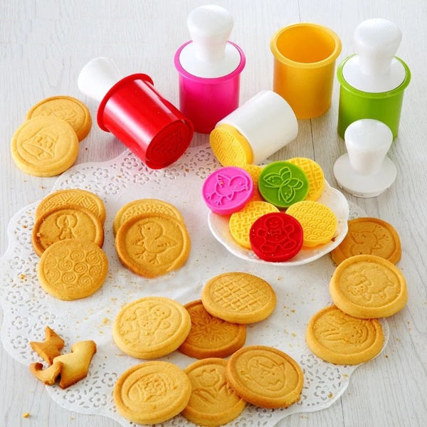 Non-Stick Cookie Stamp & Cutter (6 Styles Set)