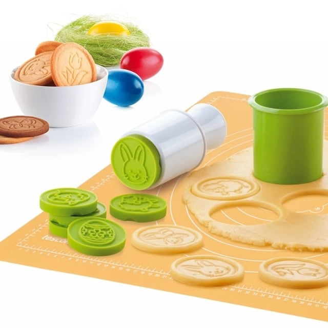 Non-Stick Cookie Stamp & Cutter (6 Styles Set)