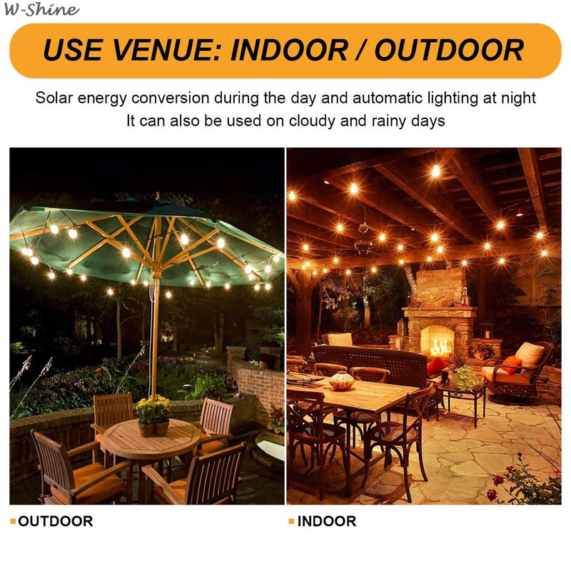 SOLAR POWERED LED OUTDOOR STRING LIGHTS