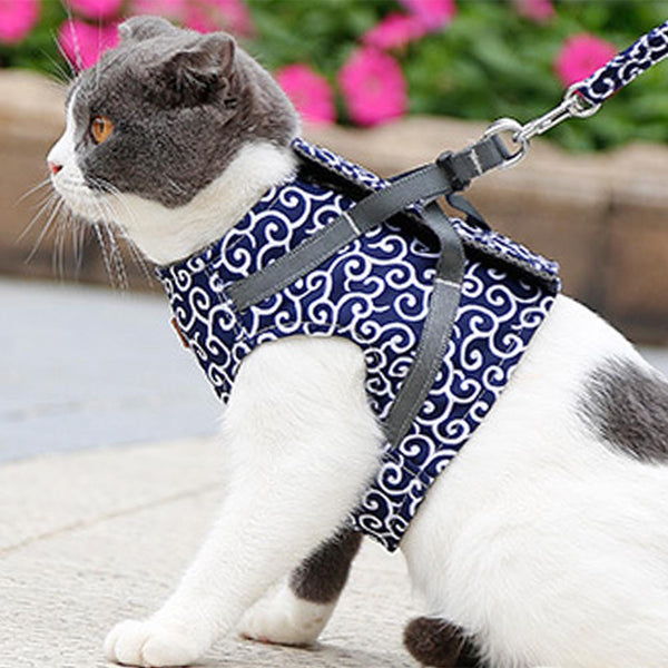 Cat Vest Harness And Leash Set To Outdoor Walking