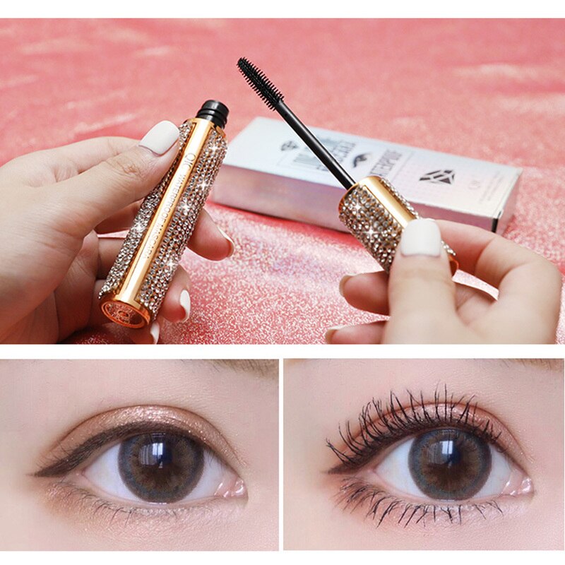 4D Flash Diamond Waterproof Silk Fiber Thick Lengthening Mascara