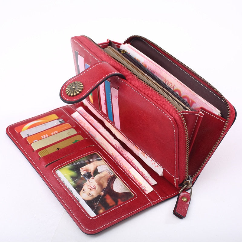 RFID Leather Wallets for Women