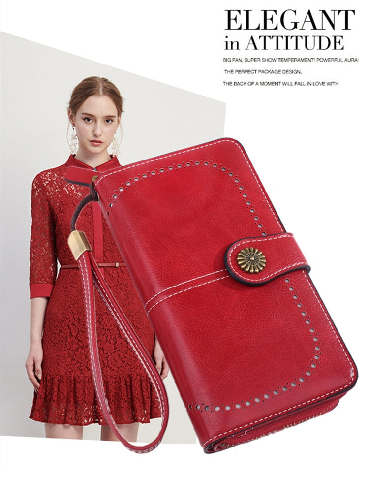 RFID Leather Wallets for Women