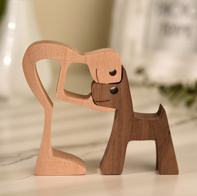 Pet lover gifts |Wood sculpture |Table ornaments |Carved wood decor | Pet memorial | For puppies | Mother's Day Gift