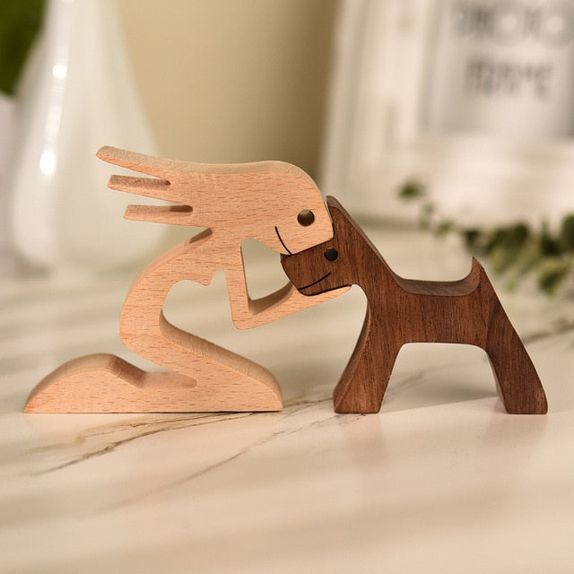 Pet lover gifts |Wood sculpture |Table ornaments |Carved wood decor | Pet memorial | For puppies | Mother's Day Gift