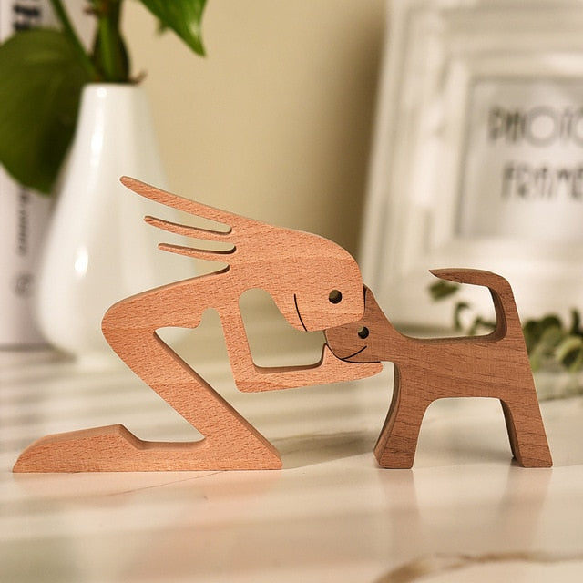 Pet lover gifts |Wood sculpture |Table ornaments |Carved wood decor | Pet memorial | For puppies | Mother's Day Gift