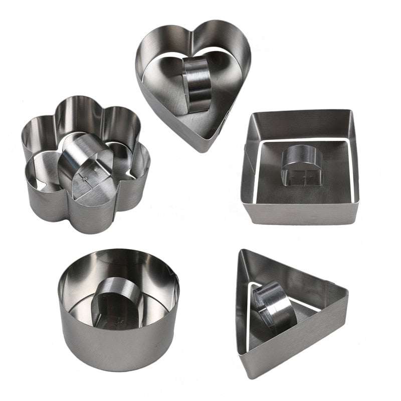 Stainless Steel Mini 3D Cake Mold - 10 PCS SET