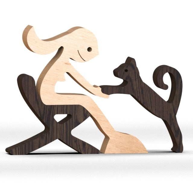 Pet lover gifts |Wood sculpture |Table ornaments |Carved wood decor | Pet memorial | For puppies | Mother's Day Gift