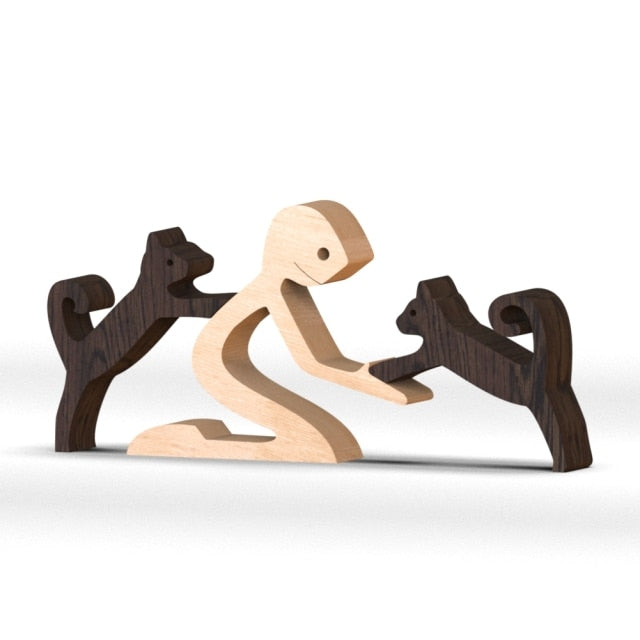 Pet lover gifts |Wood sculpture |Table ornaments |Carved wood decor | Pet memorial | For puppies | Mother's Day Gift