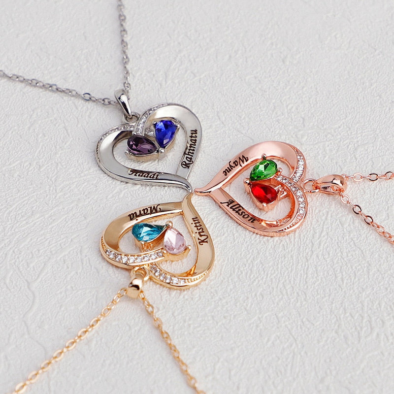 Forever Together Birthstone & Diamond Heart Pendant