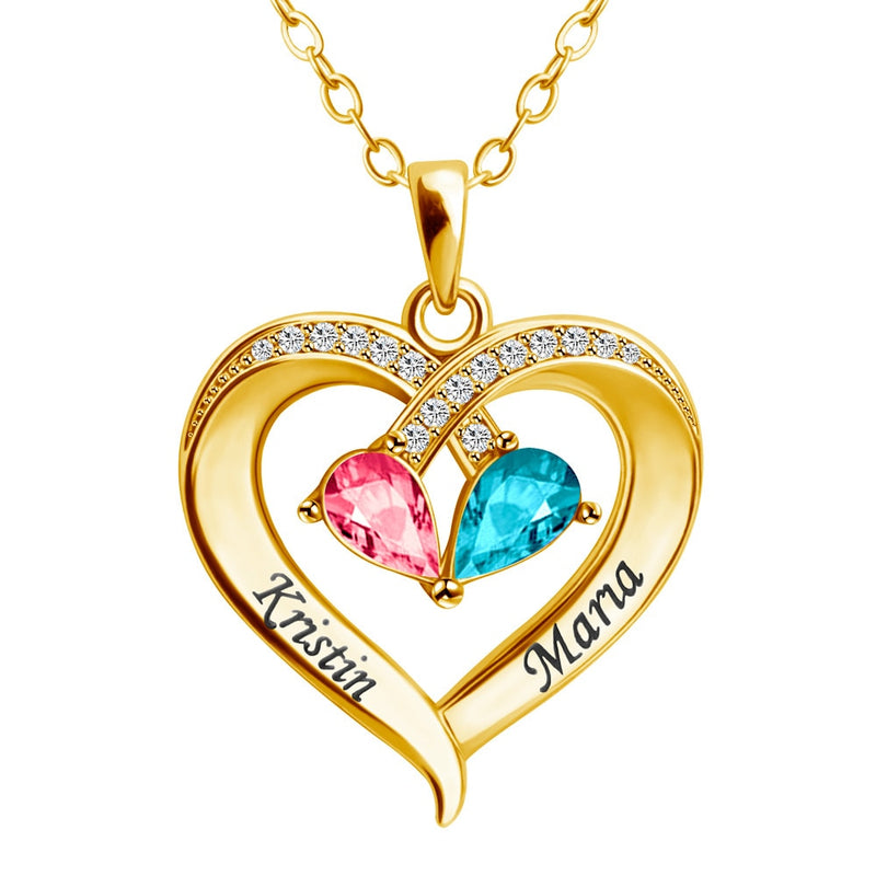 Forever Together Birthstone & Diamond Heart Pendant