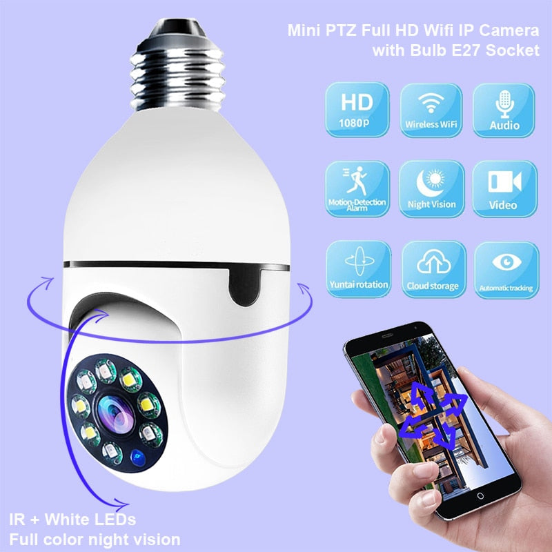 Wireless Wifi Light Bulb Camera Security Camera