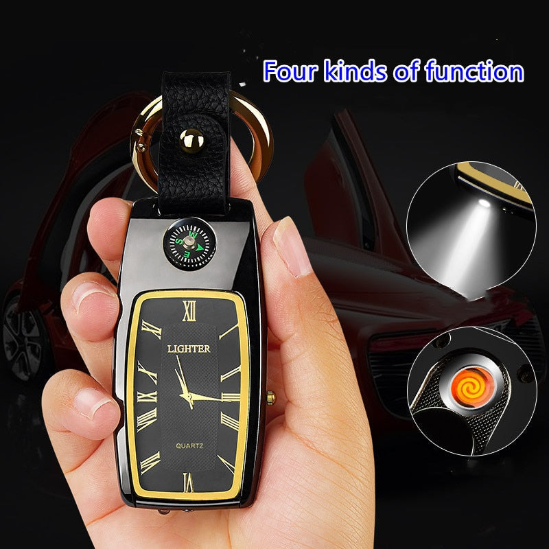 Watch Lighter Gadget With Torch, Compass & Keychain