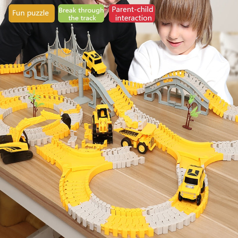 Railroad Magical Luminous Flexible Track Car Toys Children'S Racing Curved Track Lights Cars DIY Toys Children'S Gifts