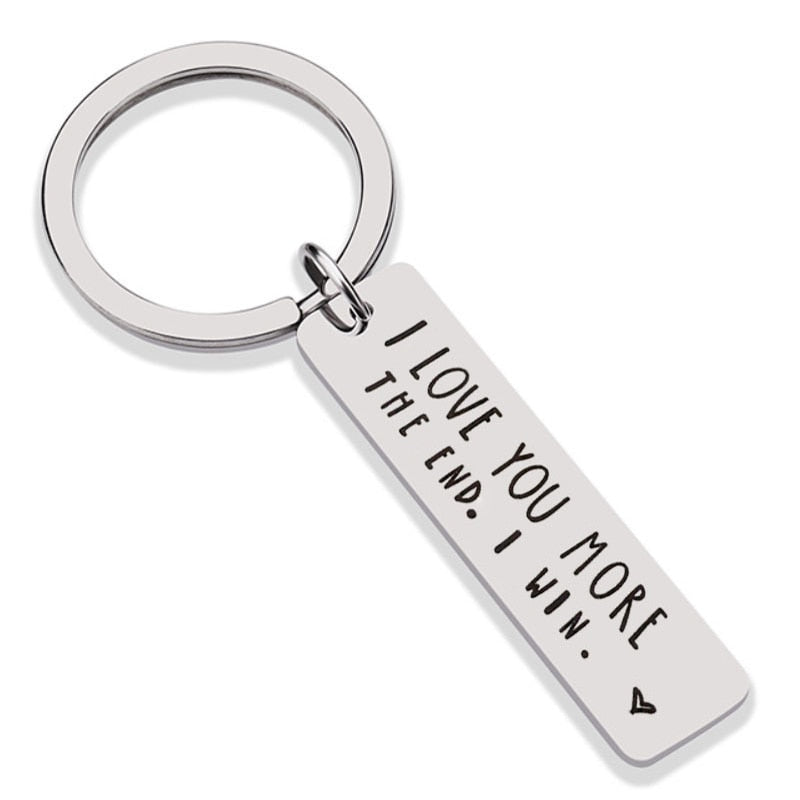 "I Love You More The End I Win"Funny Birthday Keychain - A personalised gift for him/her