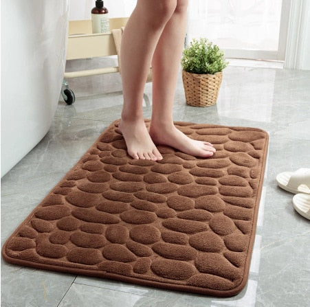 COBBLESTONE EMBOSSED BATHROOM BATH MAT