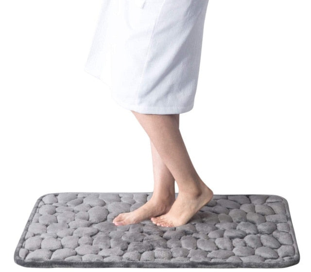 COBBLESTONE EMBOSSED BATHROOM BATH MAT