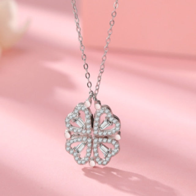 Four Leaf Heart Shape Necklace