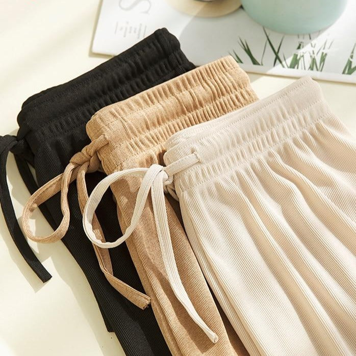 Ice Silk Wide Leg Pants Women