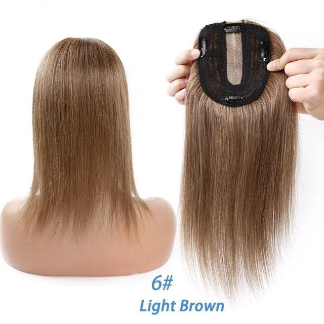 Natural Remy Human Straight Hair Topper