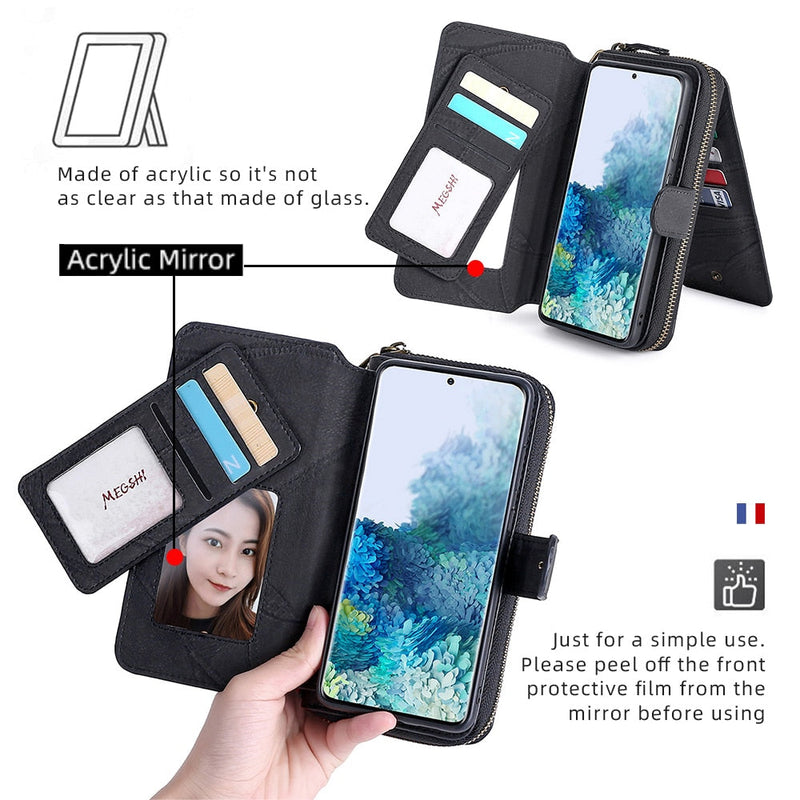 Phone Leather Wallet Case For Samsung