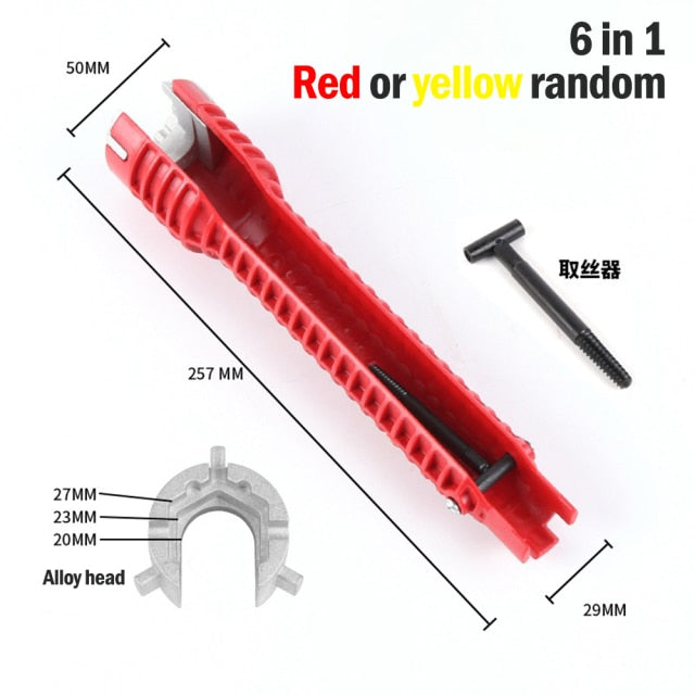 (8-in-1) faucet and sink installer,multi-purpose wrench plumbing tool for Toilet Bowl/Sink/Bathroom/Kitchen Plumbing and more (red)