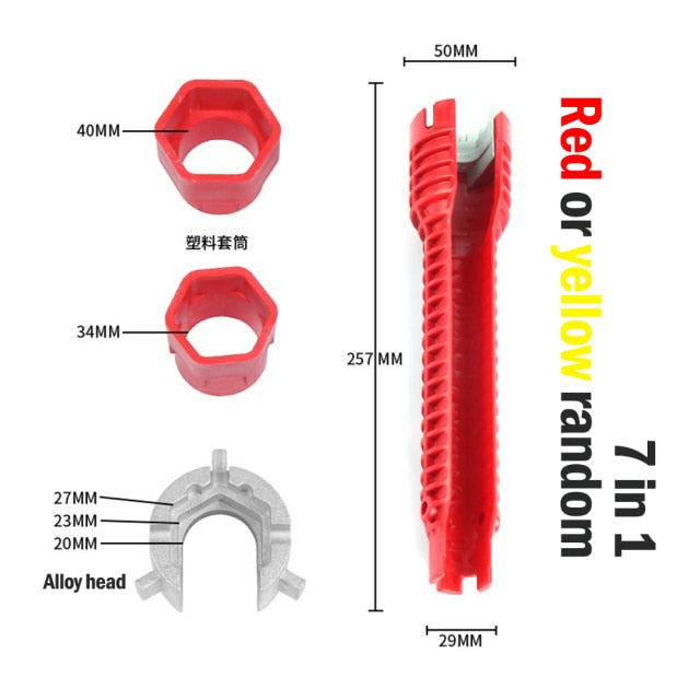 (8-in-1) faucet and sink installer,multi-purpose wrench plumbing tool for Toilet Bowl/Sink/Bathroom/Kitchen Plumbing and more (red)