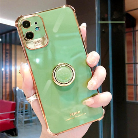 New Creative Clock Bracket Electroplating Phone Case For iPhone