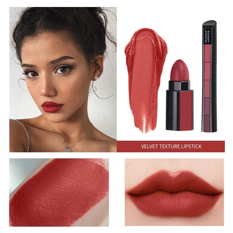 5 in 1 Velvet Matte Compact Lipstick