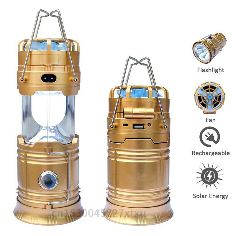 6 in 1 Portable Outdoor LED Camping Lantern With Fan