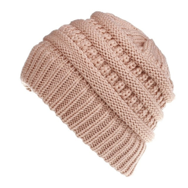 Soft Knit Ponytail Beanie