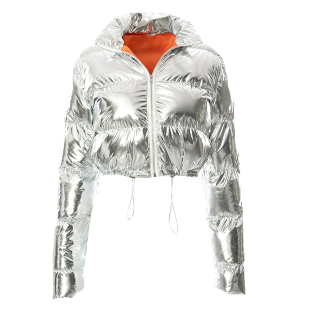 Long Sleeve Zipper Design Gilet Puffer Jacket