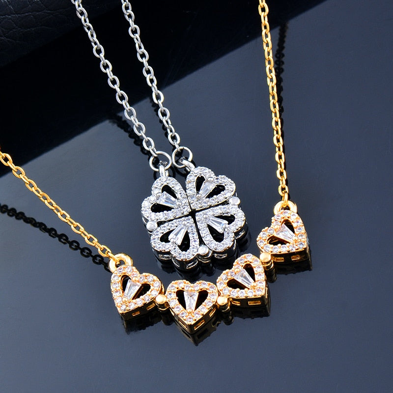 Four Leaf Heart Shape Necklace