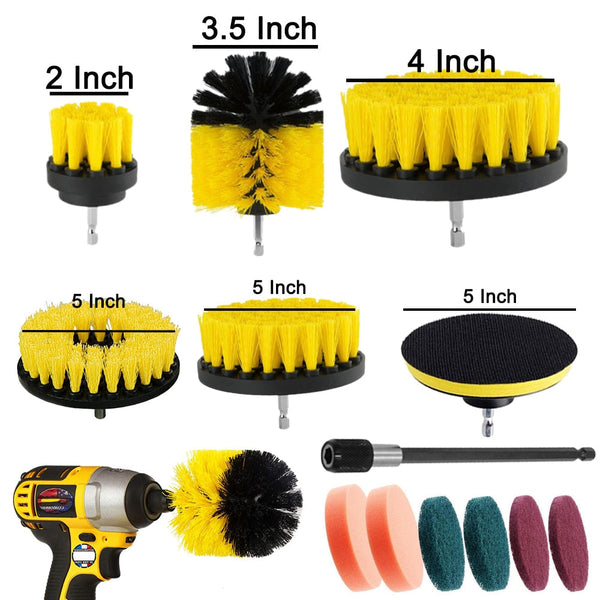 3 / 5 / 12 - PIECE DRILL BRUSH ATTACHMENT SET