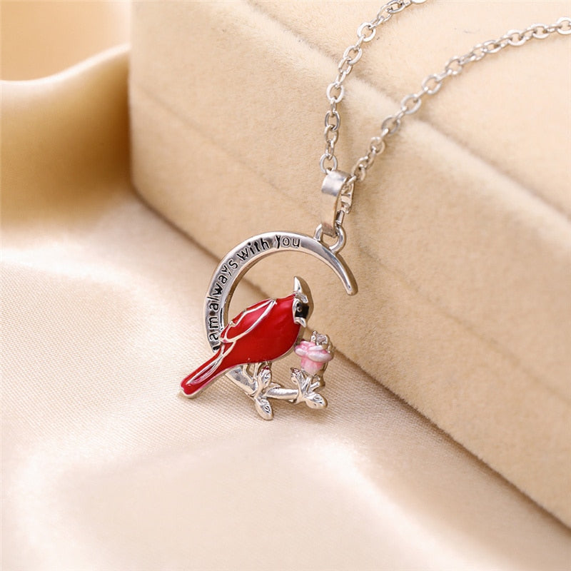 Cardinal Heart Pendant Necklace